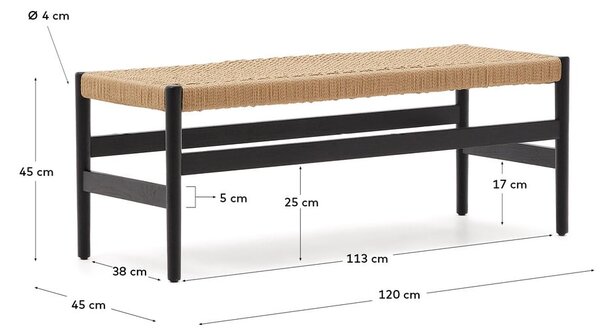 Lavice v černo-přírodní barvě Zaide – Kave Home