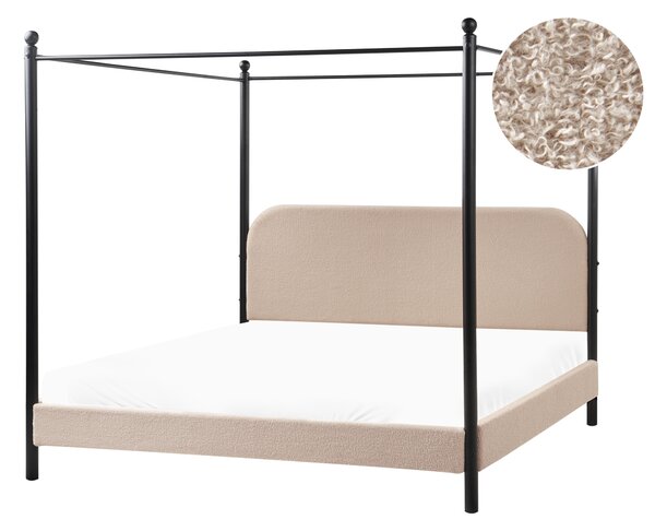 Postel s baldachýnem Buklé DANNEMOIS 180 x 200 cm Taupe