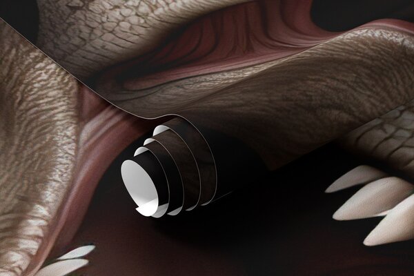 Fototapety 3D dinosaurus a listy, Fototapety dětské, Fototapety dinosauři, u94772 : uwalls.cz