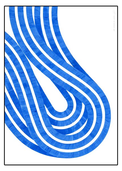 Paper Collective designové moderní obrazy Entropy Blue 02 (70 x 100 cm)