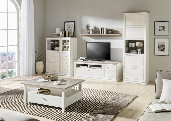 KOMODA POD TELEVIZI, šedá, bílá, 150,2/53,9/50 cm Hom`in - TV stolky & komody pod TV
