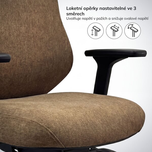 Ergonomická kancelářská židle hnědá AXIS