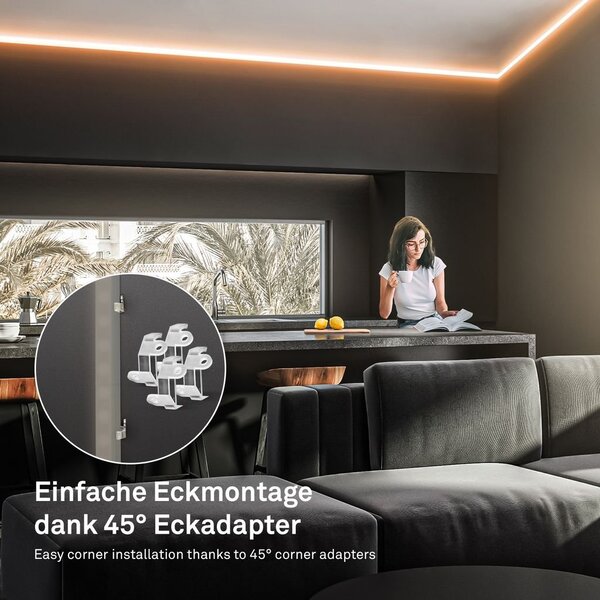 BRI 2156224 Pimp Your Stripe prodlužovací sada LED Strip 4m, teplá bílá, zkratitelná, On/Off - BRILONER