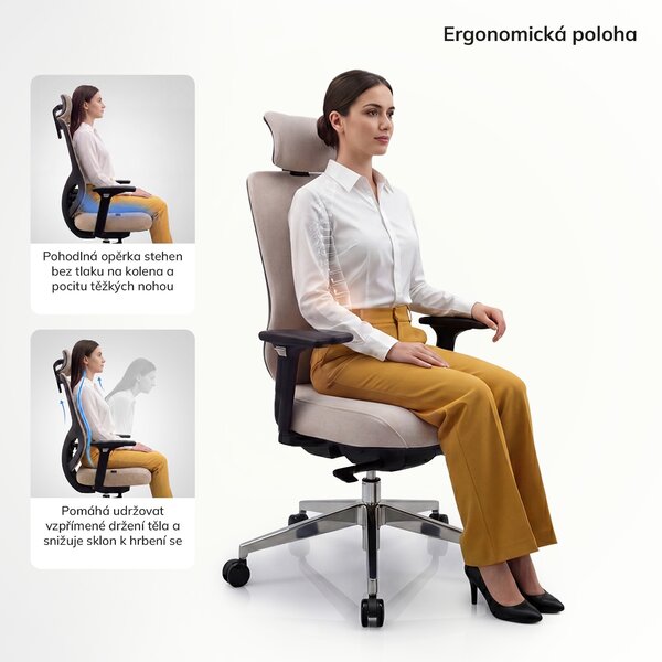 Ergonomická kancelářská židle světle béžová AXIS