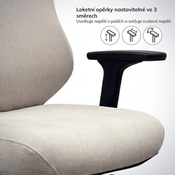 Ergonomická kancelářská židle světle béžová AXIS