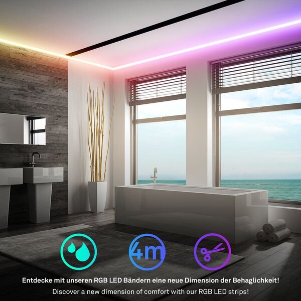 BRI 2167384 Pimp Your Stripe prodlužovací sada LED Strip 4m, IP44 venkovní, WiFi, RGB+W - BRILONER