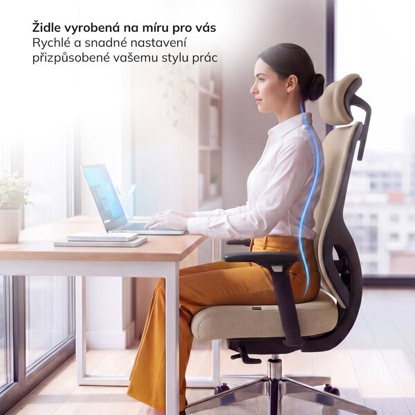 Ergonomická kancelářská židle světle béžová AXIS