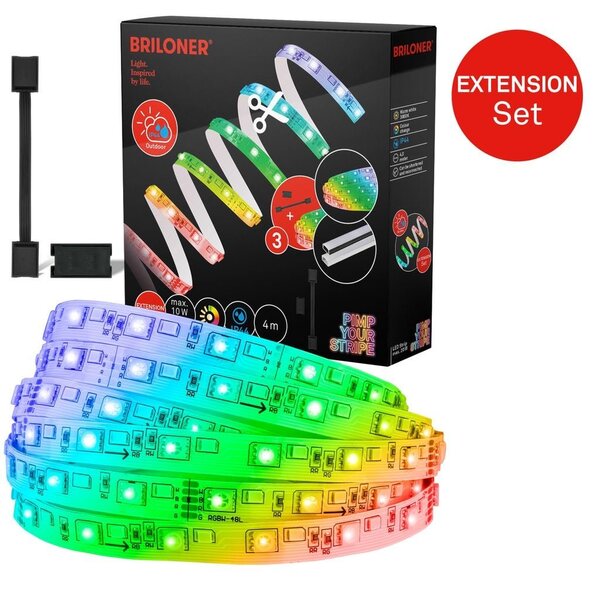 BRI 2167384 Pimp Your Stripe prodlužovací sada LED Strip 4m, IP44 venkovní, WiFi, RGB+W - BRILONER