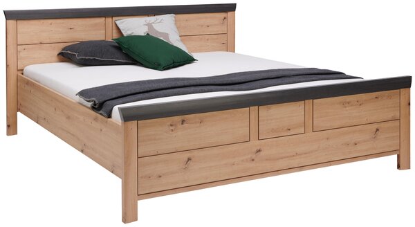 POSTEL, 140/200 cm tmavě šedá, dub artisan Hom`in - Jednolůžkové postele
