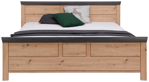 POSTEL, 140/200 cm tmavě šedá, dub artisan Hom`in - Jednolůžkové postele