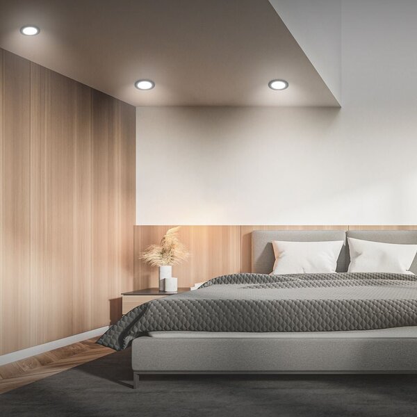 BRI 7993035 Jeft vestavná svítidla 120mm 3ks sada - 230V, 6W, 660lm, LED, neutrální bílá, černá - BRILONER