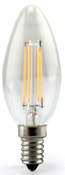 V-TAC LED filament svíčka E14 4W, Teplá bílá 2500 - 3000K