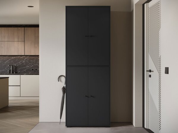 Dvoudveřová šatní skříň Fridit 023, Barva: černý grafit 5903211513886