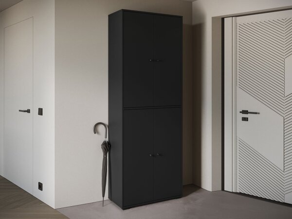 Dvoudveřová šatní skříň Fridit 023, Barva: černý grafit 5903211513886