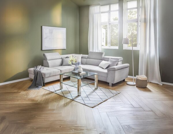 ROHOVÁ SEDAČKA, textil, světle šedá Xora - Sedací soupravy