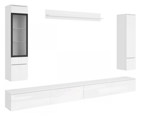Nábytek do obývacího pokoje Sawoti VIII + LED, Barva: černý grafit 5903211513947