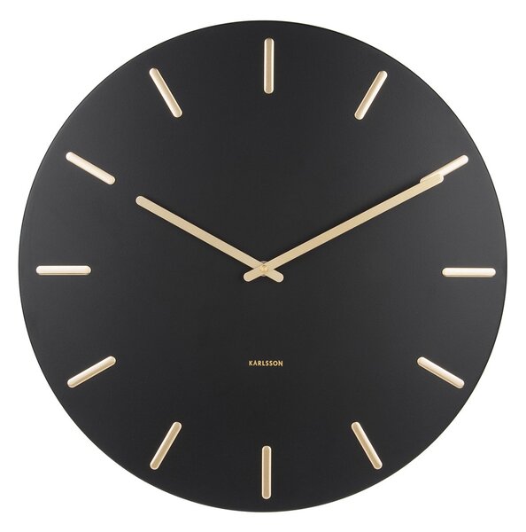 KARLSSON Nástěnné hodiny Charm černé 45 × 3,5 cm