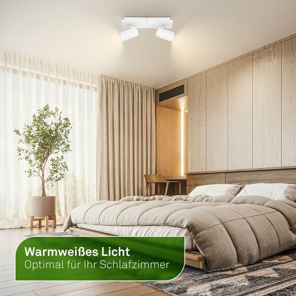 BRILO 2840026 Isil A LED stropní bodové svítidlo, třída A, 2-ramenné, 50.000h, nastavitelné, bílé - BRILO