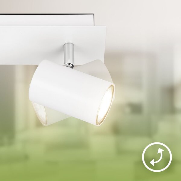BRILO 2840026 Isil A LED stropní bodové svítidlo, třída A, 2-ramenné, 50.000h, nastavitelné, bílé - BRILO