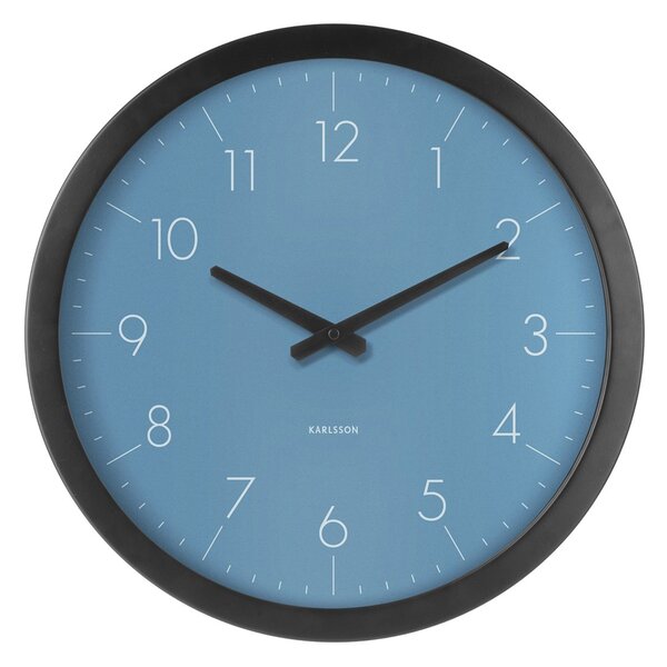 KARLSSON Nástěnné hodiny Dainty Outside modré 40 × 5 cm