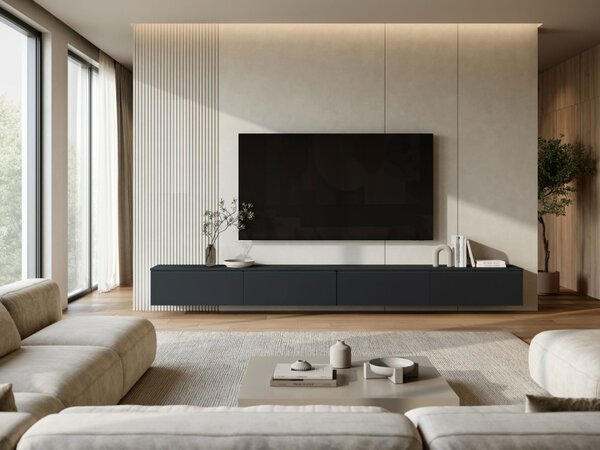 TV stolek/skříňka Dlone 300, Barva: bílá / bílý lesk 5903211513961