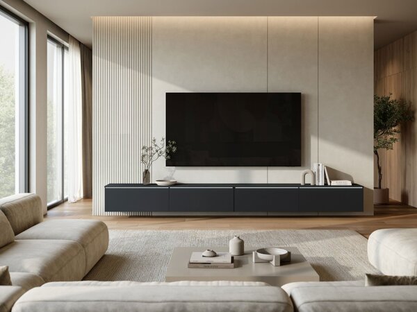 TV stolek/skříňka Dlone 300, Barva: bílá / bílý lesk 5903211513961