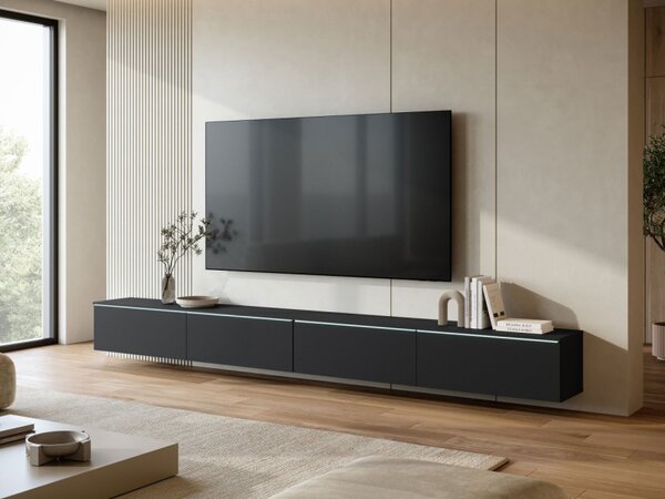 TV stolek/skříňka Dlone 300, Barva: bílá / bílý lesk 5903211513961