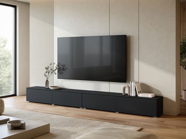 TV stolek/skříňka Dlone 300, Barva: bílá / bílý lesk 5903211513961