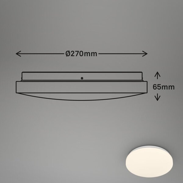 BRILO 3827016 Walk LED stropní svítidlo IP54, 3m dosah čidla, pohybové čidlo bílé - BRILO