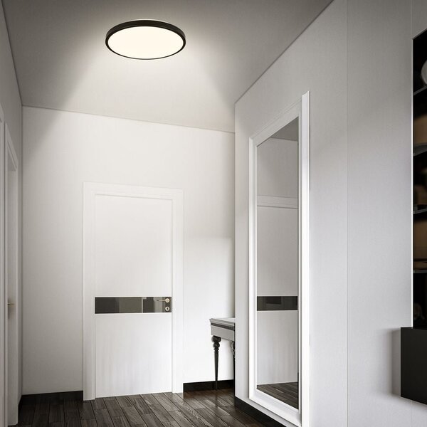 BRILO 3829015 Chet LED stropní svítidlo IP54, 3m dosah čidla, pohybové čidlo, černá - BRILO