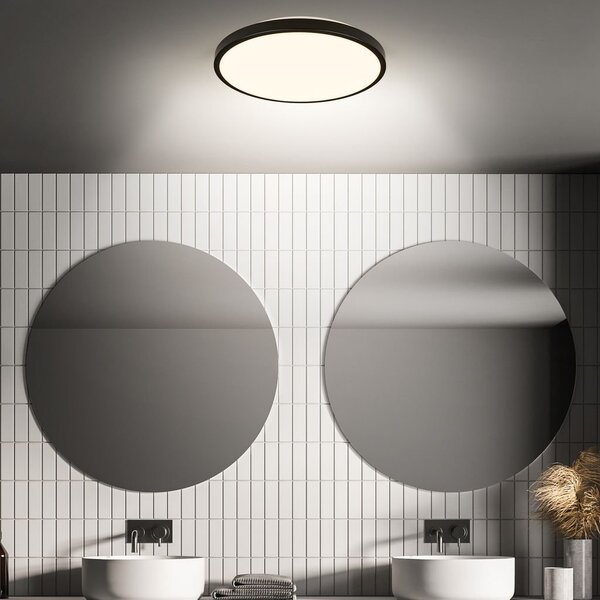 BRILO 3829015 Chet LED stropní svítidlo IP54, 3m dosah čidla, pohybové čidlo, černá - BRILO