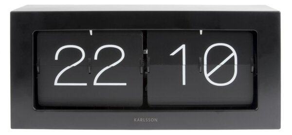 KARLSSON Stolní překlápěcí hodiny Boxed black 37 × 17,5 × 9 cm
