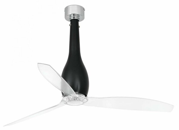 FARO ETERFAN, černá/transparentní, stropní ventilátor s DC motorem
