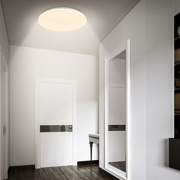 BRILO 3828016 Walk LED stropní svítidlo IP54, 3m dosah čidla, pohybové čidlo, bílé - BRILO