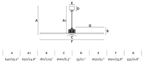 FARO JUST FAN XS, starozlatá/dřevo, stropní ventilátor 81cm