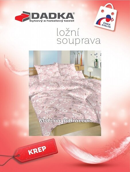 Krepové povlečení Kvítí na pudrovém podkladu 140x200, 70x90 cm