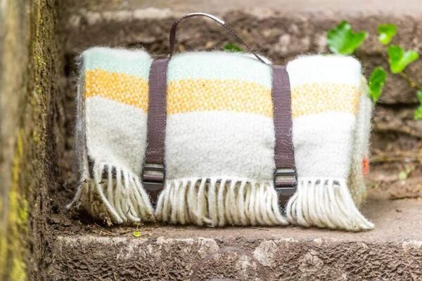 Pikniková vlněná deka Polo Illusion Stripe Spring 183x150 cm Tweedmill