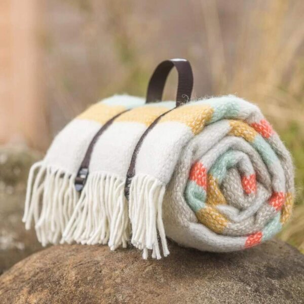 Pikniková vlněná deka Polo Illusion Stripe Spring 183x150 cm Tweedmill