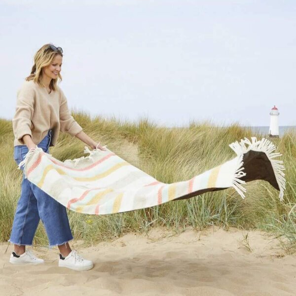 Pikniková vlněná deka Polo Illusion Stripe Spring 183x150 cm Tweedmill