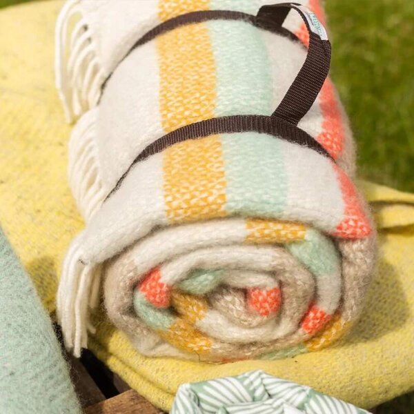 Pikniková vlněná deka Polo Illusion Stripe Spring 183x150 cm Tweedmill