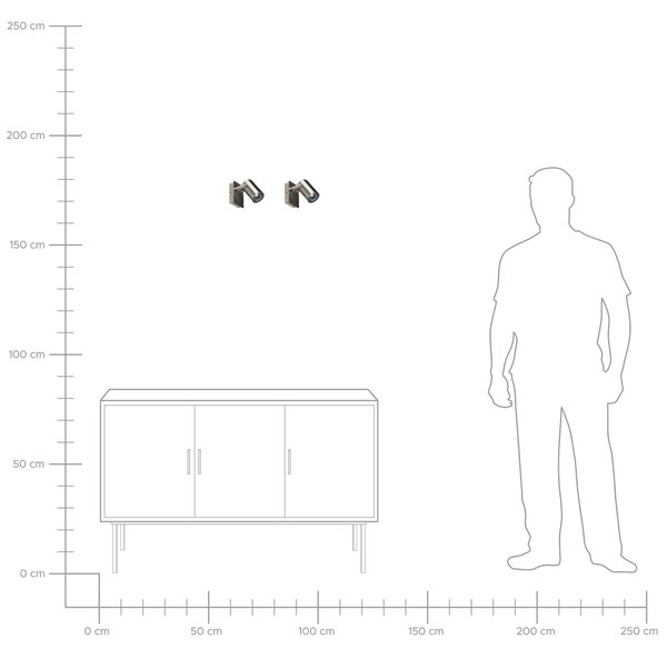 Sada 2 bodových lamp KLIP Stříbrná Kov Nastavitelná