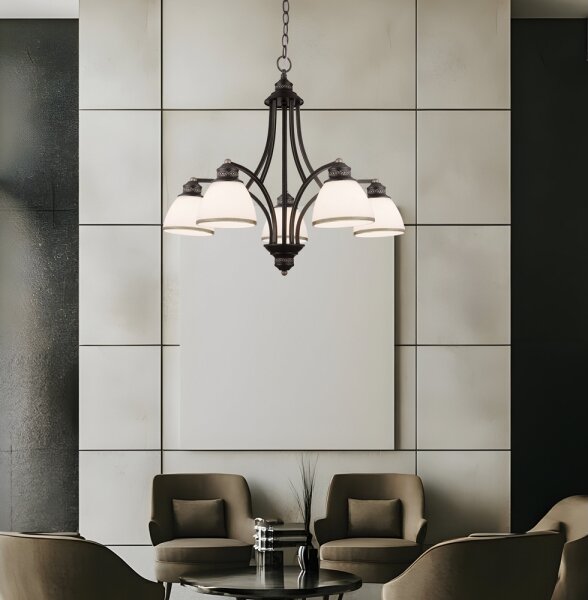Lustr na lanku CLAIR 5xE27/60W/230V pr. 65 cm bronzová
