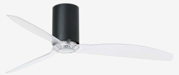 FARO MINI TUBE FAN, černá/transparentní, stropní ventilátor s DC motorem