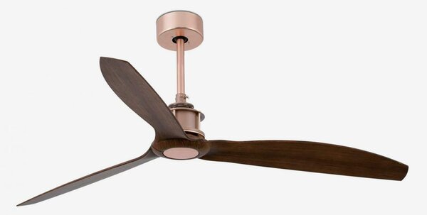 FARO JUST FAN M, měď/dřevo, stropní ventilátor s DC motorem
