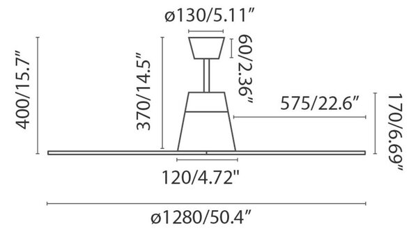 FARO TYPHOON M LED, bílá, stropní ventilátor s DC motorem