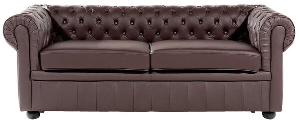 Obývací sestava 4místná CHESTERFIELD Kůže Hnědá