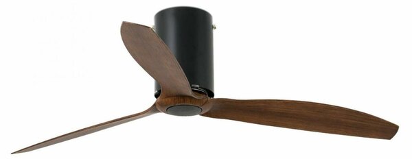 FARO MINI TUBE FAN, černá/dřevo, stropní ventilátor s DC motorem
