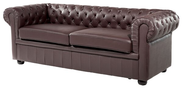 Obývací sestava 4místná CHESTERFIELD Kůže Hnědá