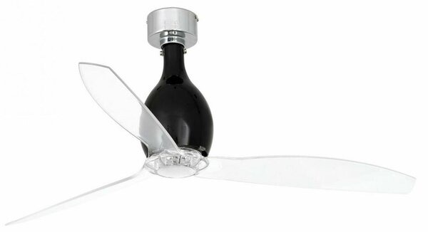 FARO MINI ETERFAN M, černá/transparentní, stropní ventilátor s DC motorem