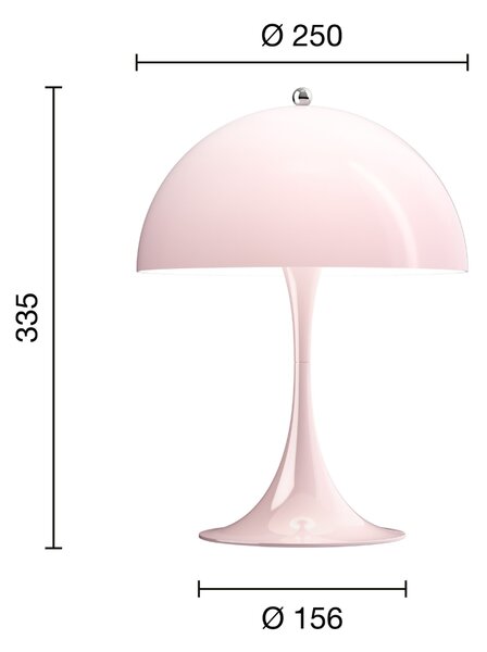 Stolní lampa Panthella 250 Opal "Pale Rose" Louis Poulsen